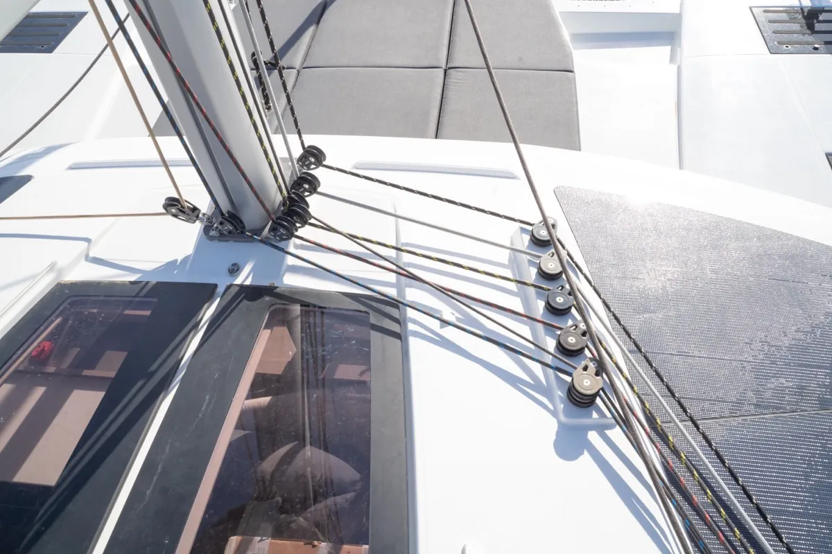 Blue Mandarin, a Fountaine Pajot Tanna 47 catamaran at Olbia, Italy