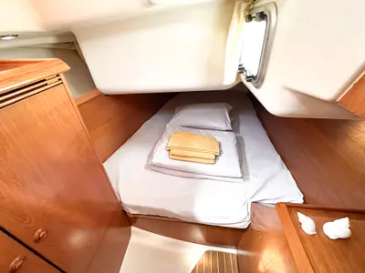 Cabin on Azure, a Jeanneau Sun Odyssey 40.3 sailboat at Radovići, Montenegro