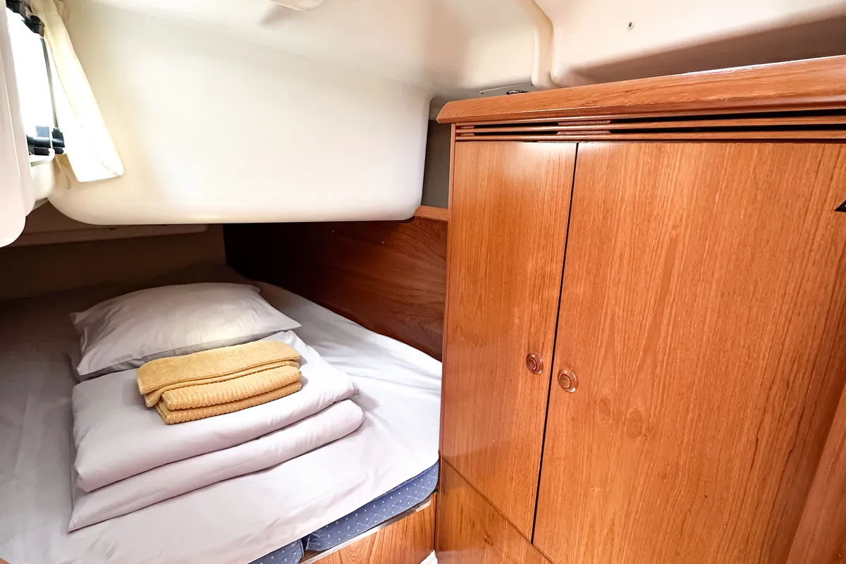 Cabin on Azure, a Jeanneau Sun Odyssey 40.3 sailboat at Radovići, Montenegro