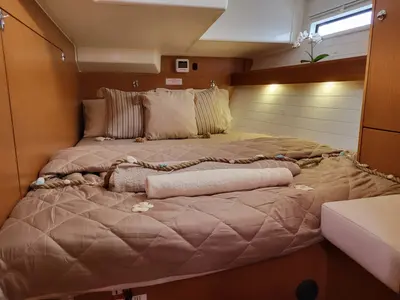 Cabin on Bela Vila, a Bavaria Cruiser 50 sailboat at Athens, Marina Delta Kallithea, Greece