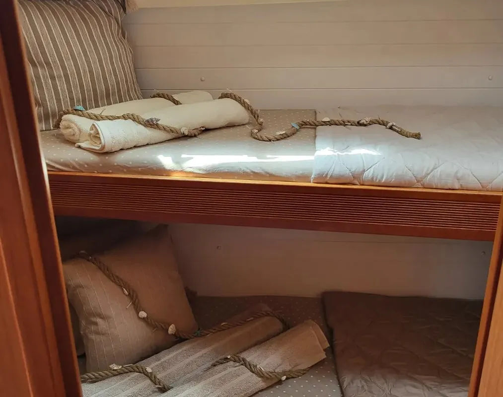 Cabin on Bela Vila, a Bavaria Cruiser 50 sailboat at Athens, Marina Delta Kallithea, Greece