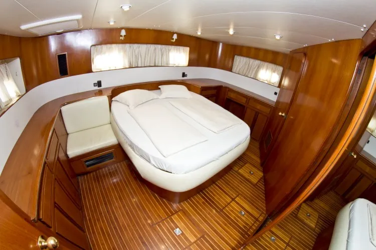 Cabin on Royal, a Yaretti 1910 motor yacht at Primošten, Croatia