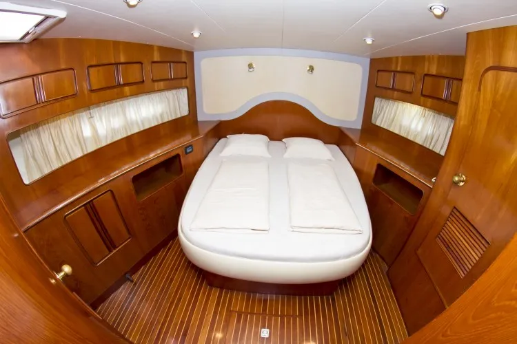 Cabin on Royal, a Yaretti 1910 motor yacht at Primošten, Croatia