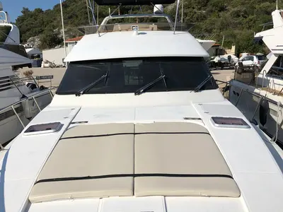Deck of Royal, a Yaretti 1910 motor yacht at Primošten, Croatia