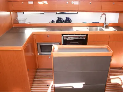 Galley of Beef, a Bavaria Cruiser 46 sailboat at Grad Pula, Croatia