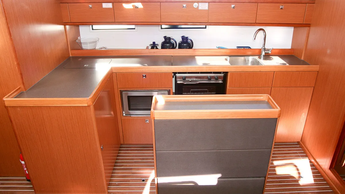 Galley of Beef, a Bavaria Cruiser 46 sailboat at Grad Pula, Croatia