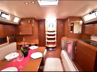 Galley of Melinda, a Beneteau Oceanis 45 sailboat at Municipal Unit of Lefkada, Greece
