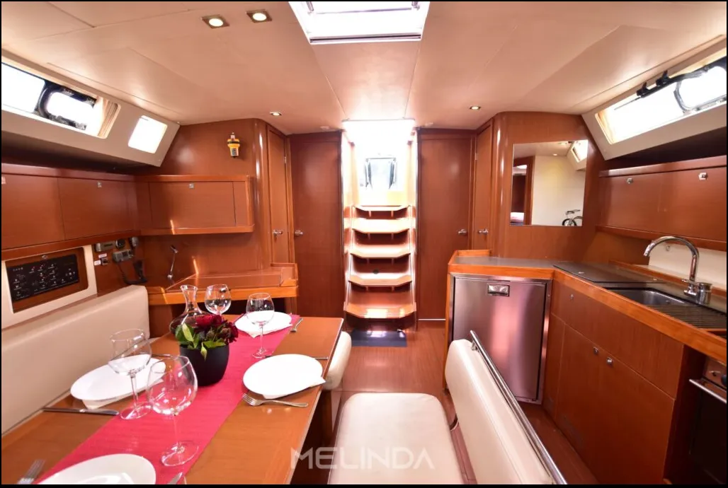 Galley of Melinda, a Beneteau Oceanis 45 sailboat at Municipal Unit of Lefkada, Greece