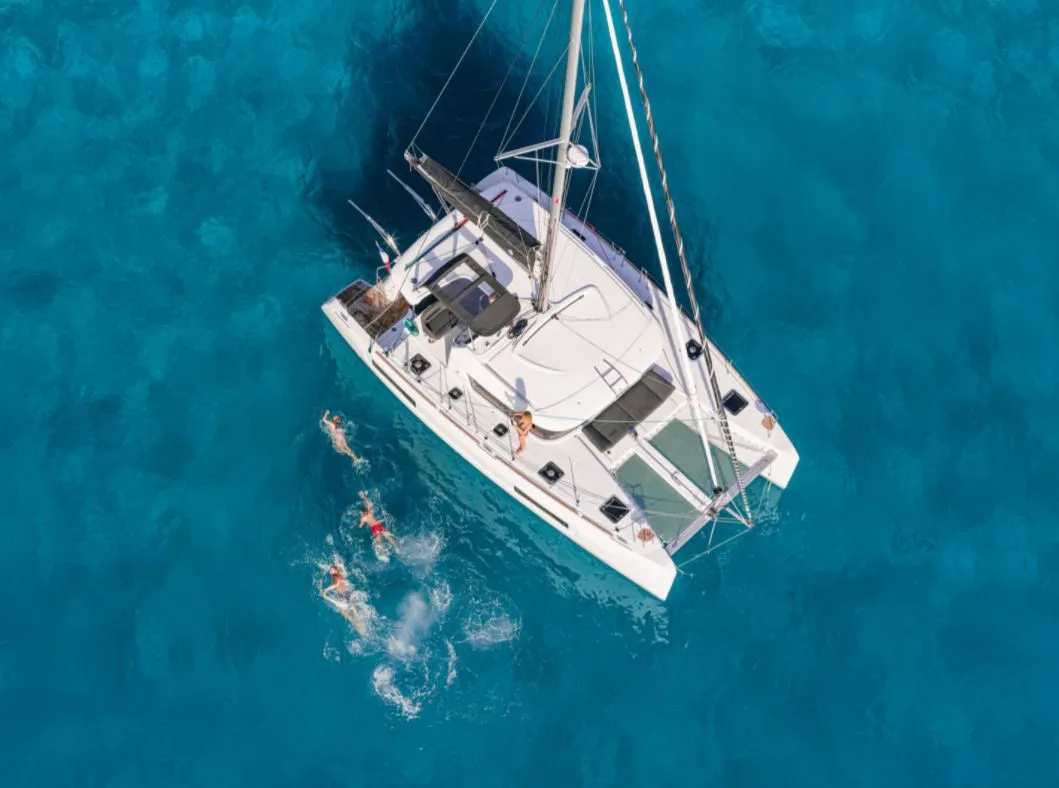 Exterior view of Solentia, a Lagoon 40 catamaran at Rogač, Croatia