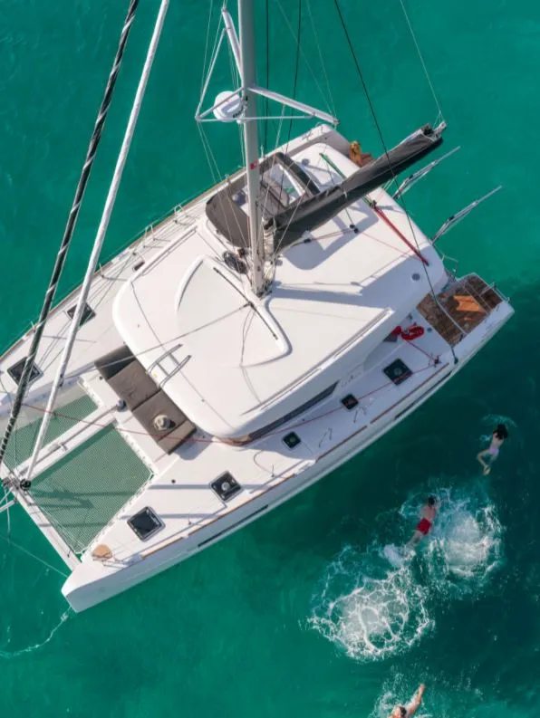 Exterior view of Solentia, a Lagoon 40 catamaran at Rogač, Croatia