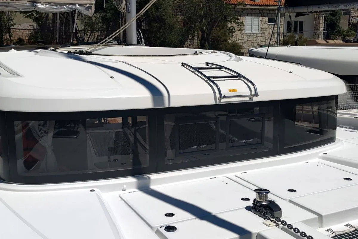 Deck of Solentia, a Lagoon 40 catamaran at Rogač, Croatia