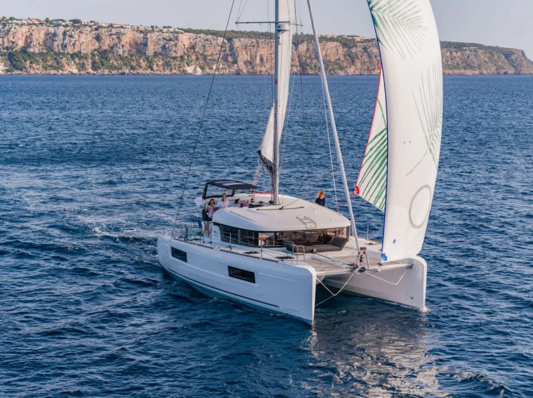 Exterior view of Solentia, a Lagoon 40 catamaran at Rogač, Croatia
