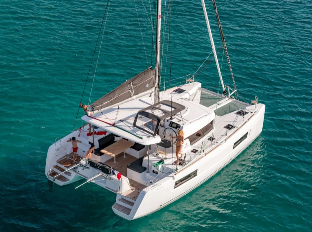 Exterior view of Solentia, a Lagoon 40 catamaran at Rogač, Croatia