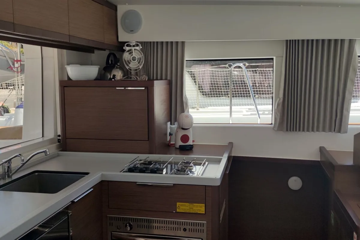 Galley of Solentia, a Lagoon 40 catamaran at Rogač, Croatia