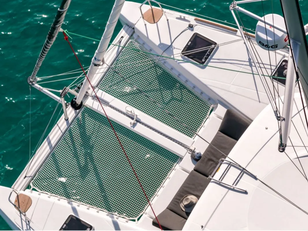 Deck of Solentia, a Lagoon 40 catamaran at Rogač, Croatia