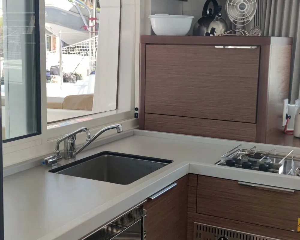 Galley of Solentia, a Lagoon 40 catamaran at Rogač, Croatia