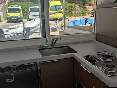 Galley of Solentia, a Lagoon 40 catamaran at Rogač, Croatia