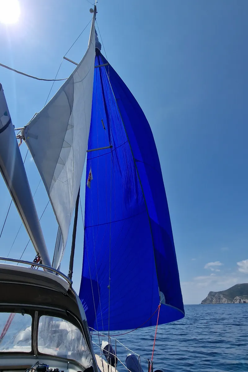 Exterior view of Aurora, a Jeanneau Sun Odyssey 45DS sailboat at Volos, Greece
