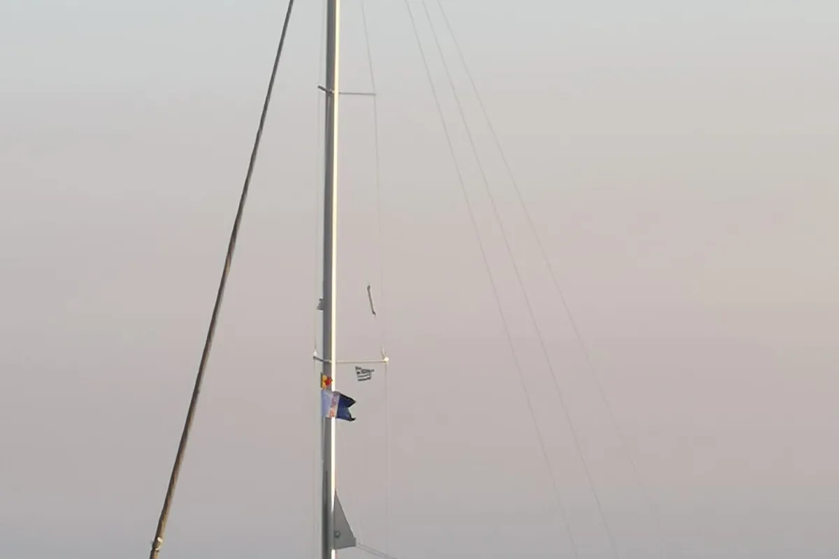 Exterior view of Aurora, a Jeanneau Sun Odyssey 45DS sailboat at Volos, Greece