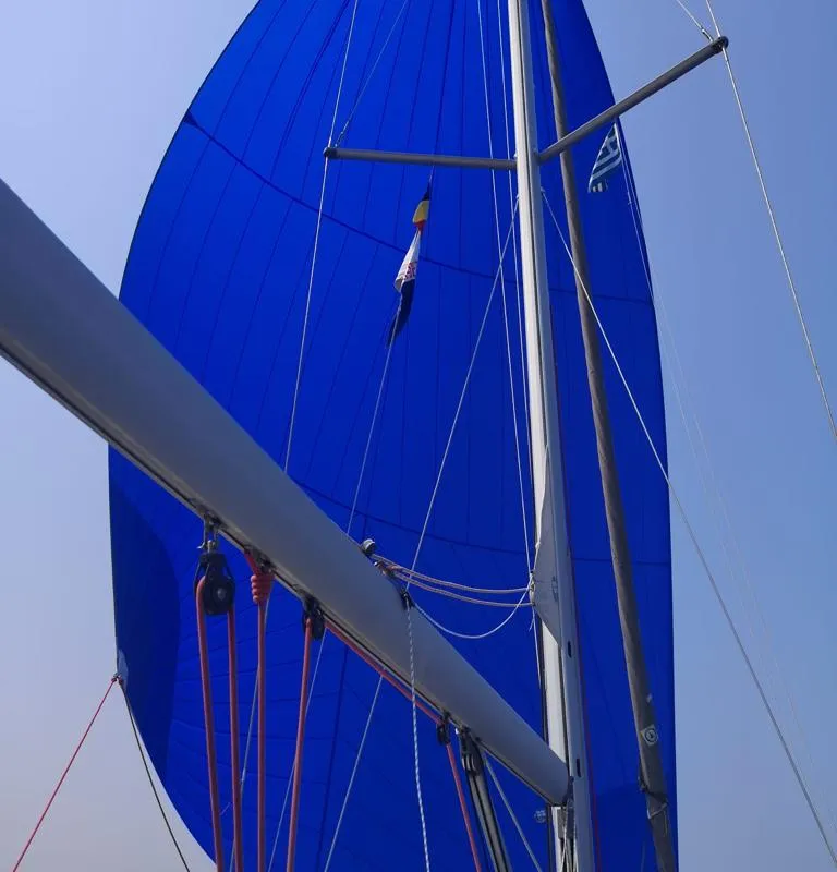 Exterior view of Aurora, a Jeanneau Sun Odyssey 45DS sailboat at Volos, Greece