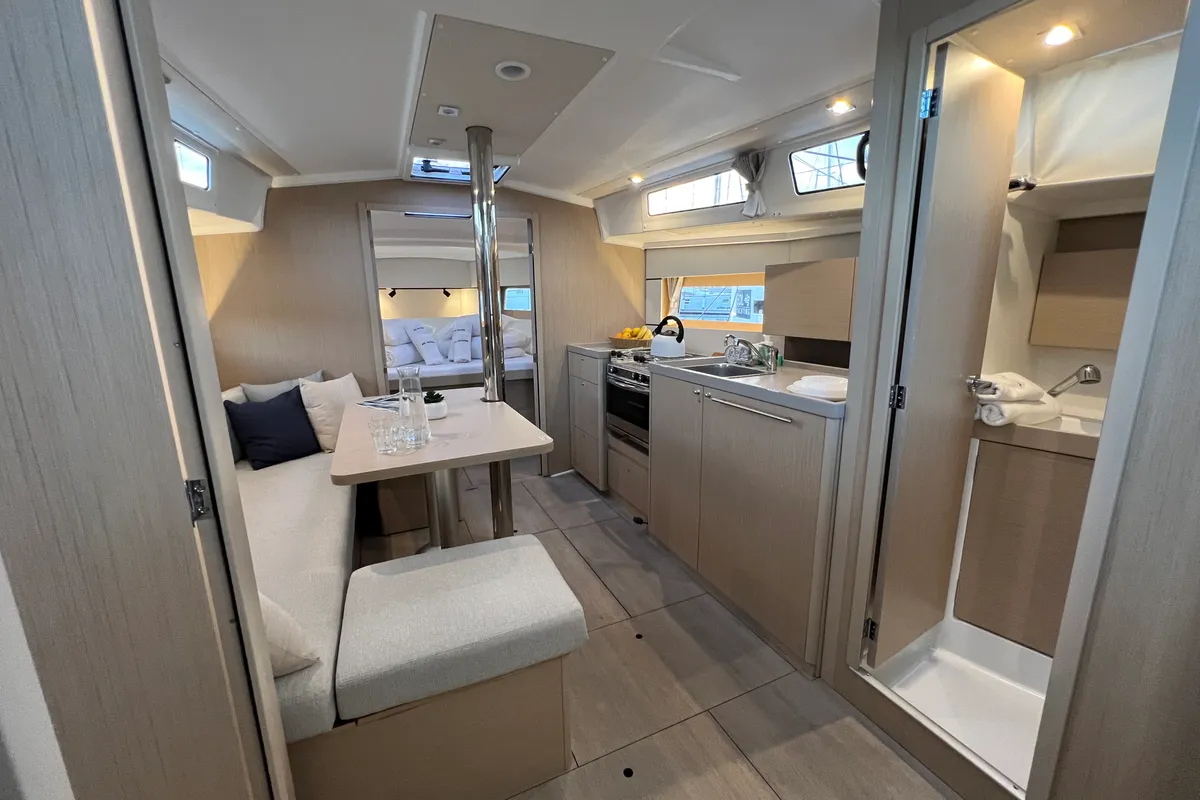 Salon of Jana, a Beneteau Oceanis 38.1 sailboat at Grad Pula, Croatia