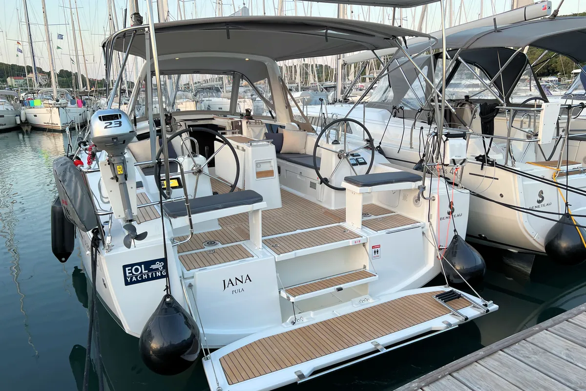 Exterior view of Jana, a Beneteau Oceanis 38.1 sailboat at Grad Pula, Croatia