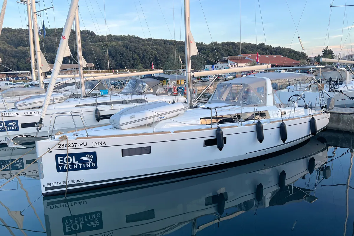 Exterior view of Jana, a Beneteau Oceanis 38.1 sailboat at Grad Pula, Croatia