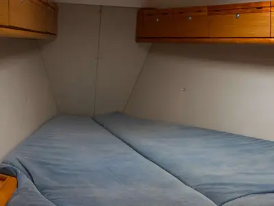 Cabin on Okyrroy, a Bavaria 40 sailboat at Kavala, Greece