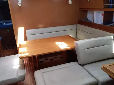 Salon of Esperos, a Bavaria 45 Cruiser sailboat at Sami, Greece