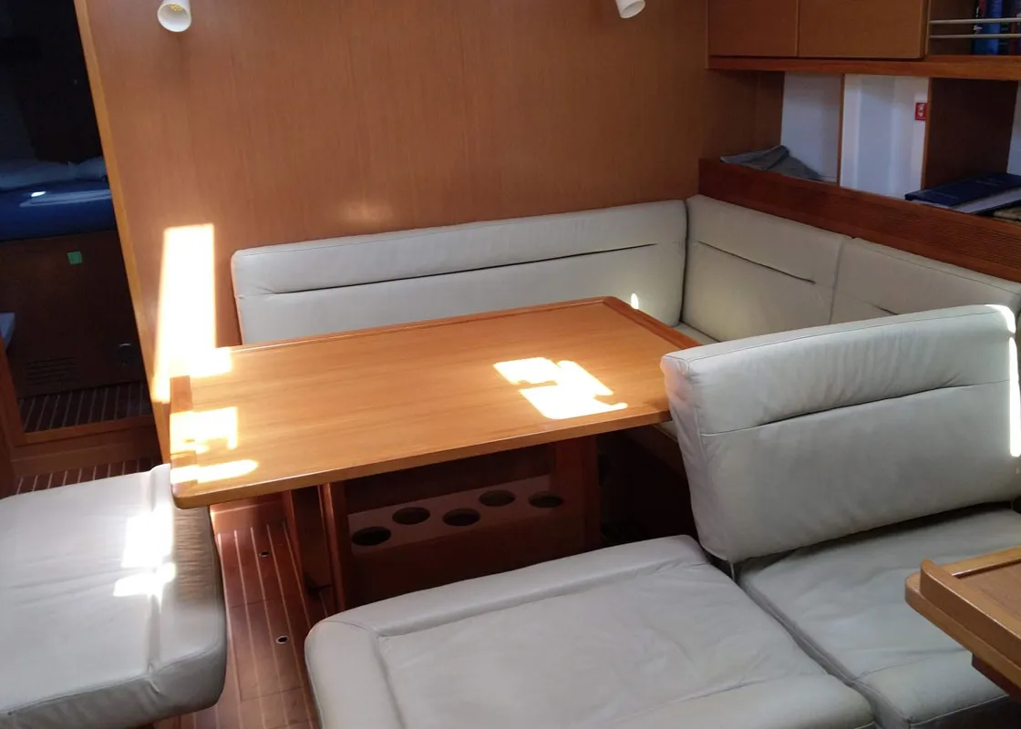 Salon of Esperos, a Bavaria 45 Cruiser sailboat at Sami, Greece
