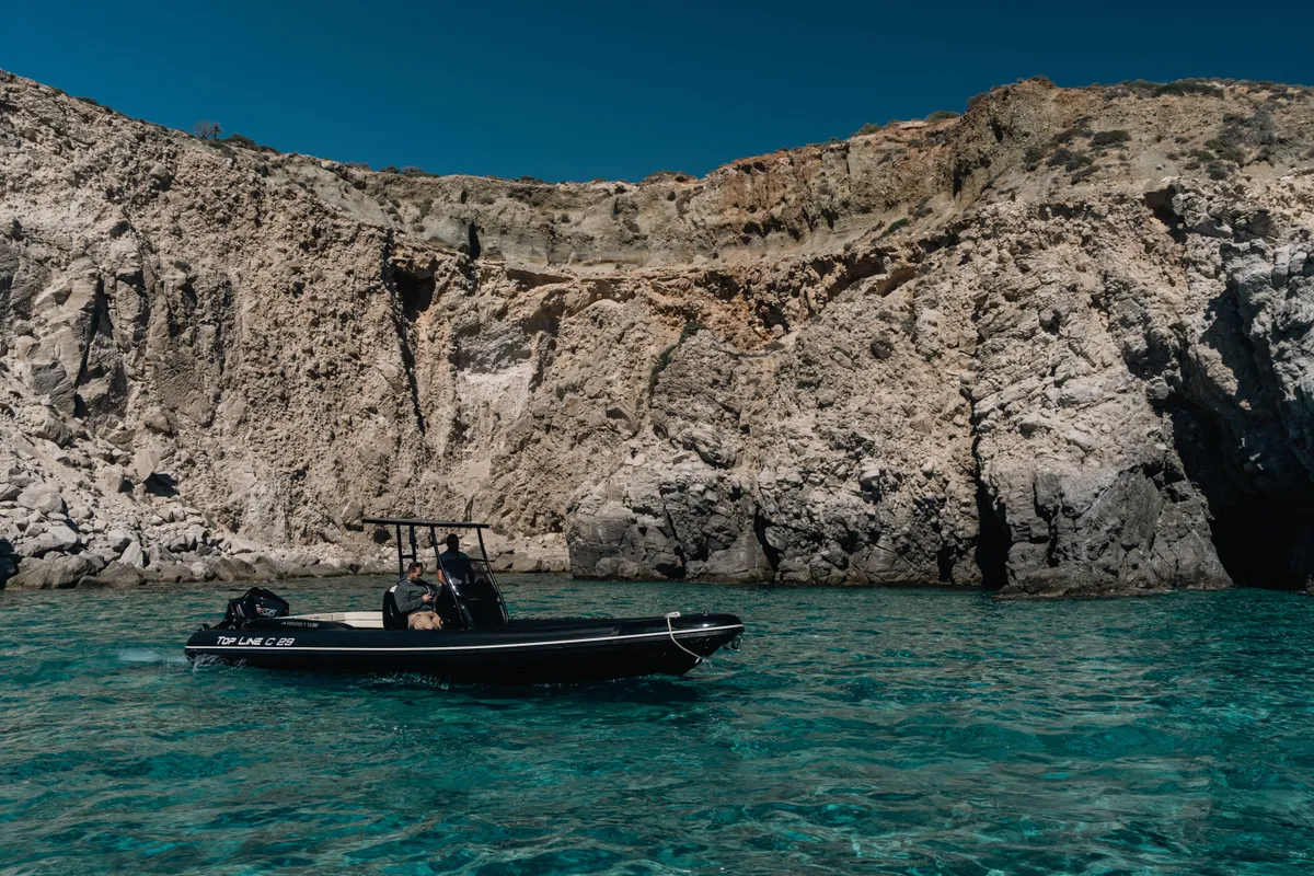Exterior view of Navigatus V, a Gulet Corsair 29 Tourism motorboat at Adamantas, Greece