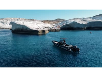 Exterior view of Navigatus V, a Gulet Corsair 29 Tourism motorboat at Adamantas, Greece