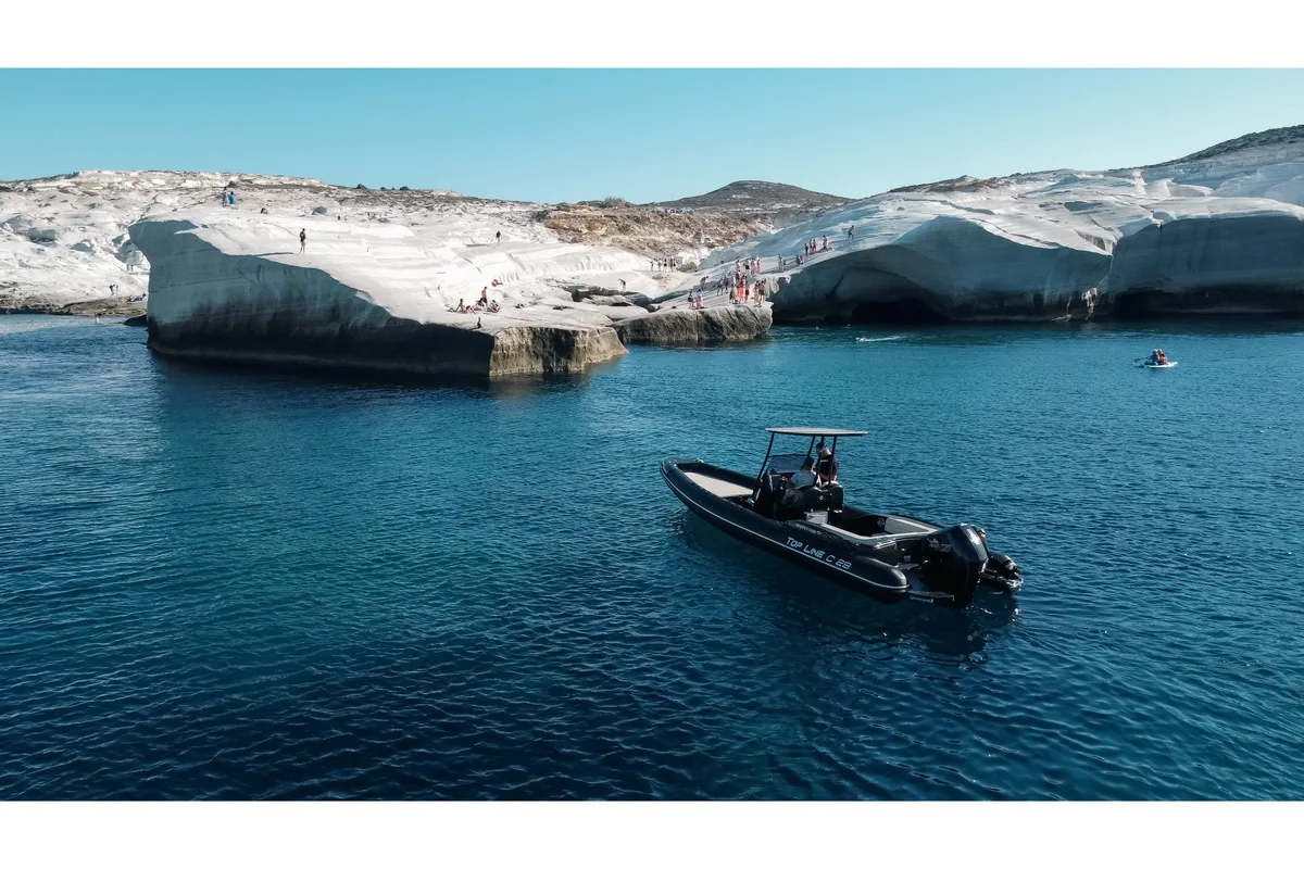 Exterior view of Navigatus V, a Gulet Corsair 29 Tourism motorboat at Adamantas, Greece