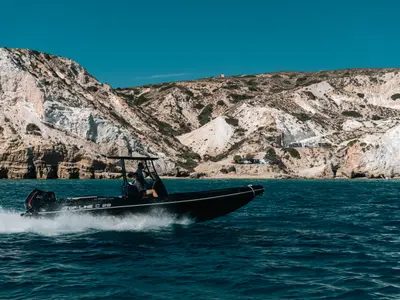 Exterior view of Navigatus V, a Gulet Corsair 29 Tourism motorboat at Adamantas, Greece