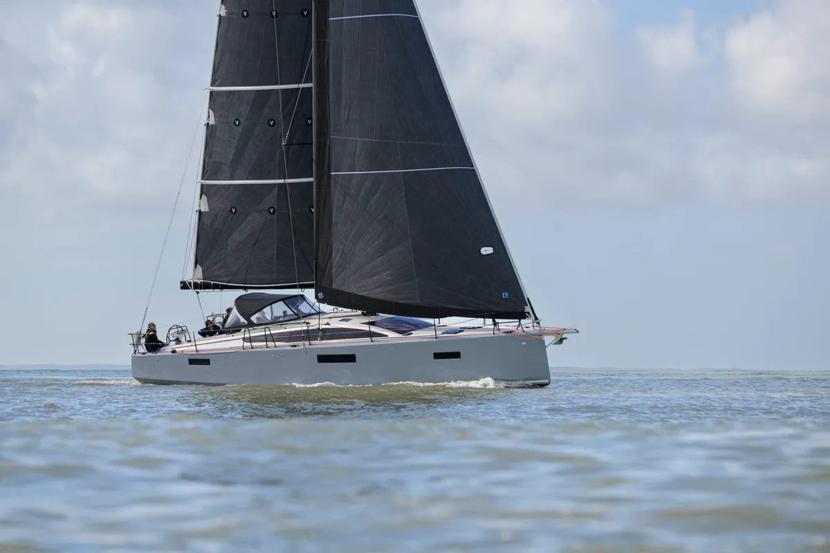 Exterior view of Letibbi, a RM 1380 sailboat at La Rochelle, France