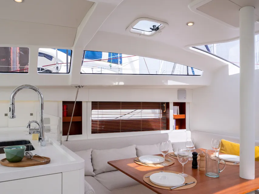 Salon of Letibbi, a RM 1380 sailboat at La Rochelle, France