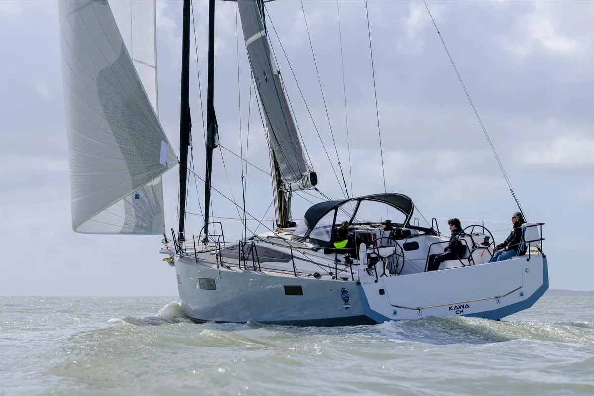 Exterior view of Letibbi, a RM 1380 sailboat at La Rochelle, France