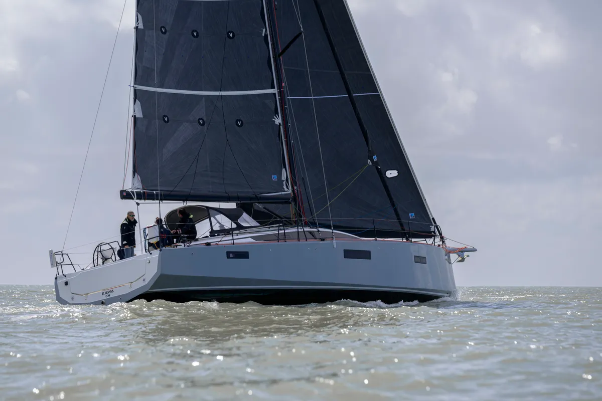 Exterior view of Letibbi, a RM 1380 sailboat at La Rochelle, France