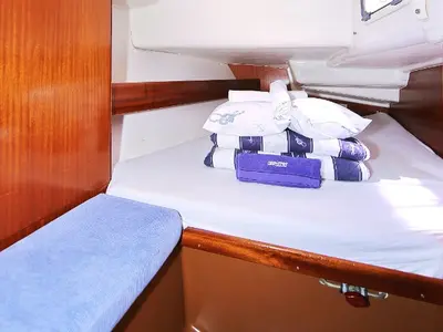 Cabin on Scorpion, a Bavaria 44 sailboat at Grad Rijeka, Croatia