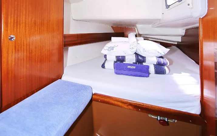 Cabin on Scorpion, a Bavaria 44 sailboat at Grad Rijeka, Croatia