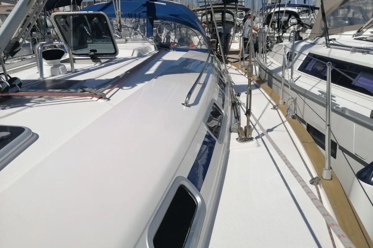 Deck of Scorpion, a Bavaria 44 sailboat at Grad Rijeka, Croatia
