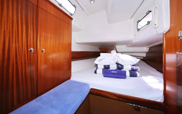 Cabin on Scorpion, a Bavaria 44 sailboat at Grad Rijeka, Croatia