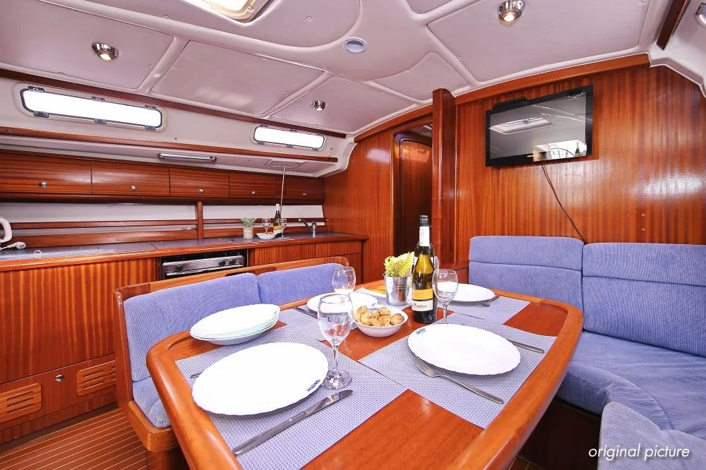 Salon of Scorpion, a Bavaria 44 sailboat at Grad Rijeka, Croatia