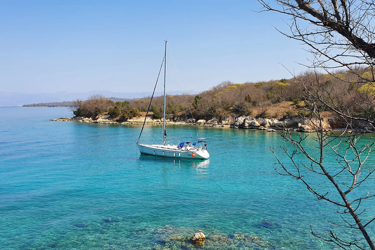 Exterior view of Scorpion, a Bavaria 44 sailboat at Grad Rijeka, Croatia