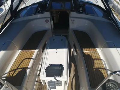 Cockpit of Scorpion, a Bavaria 44 sailboat at Grad Rijeka, Croatia