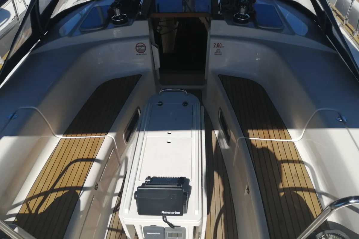 Cockpit of Scorpion, a Bavaria 44 sailboat at Grad Rijeka, Croatia