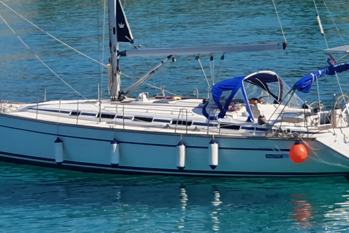 Exterior view of Scorpion, a Bavaria 44 sailboat at Grad Rijeka, Croatia