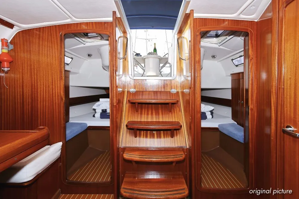 Cabin on Scorpion, a Bavaria 44 sailboat at Grad Rijeka, Croatia
