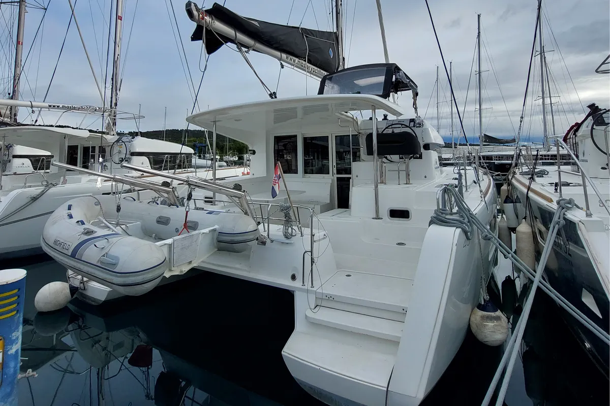 Exterior view of LANCELOT, a Lagoon 40 catamaran at Općina Sukošan, Croatia