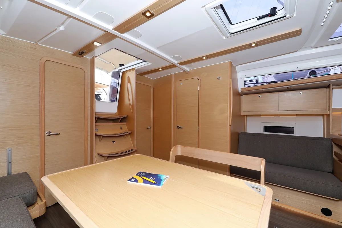 Salon of Seeadler, a Dufour 430 sailboat at Grad Vodice, Croatia